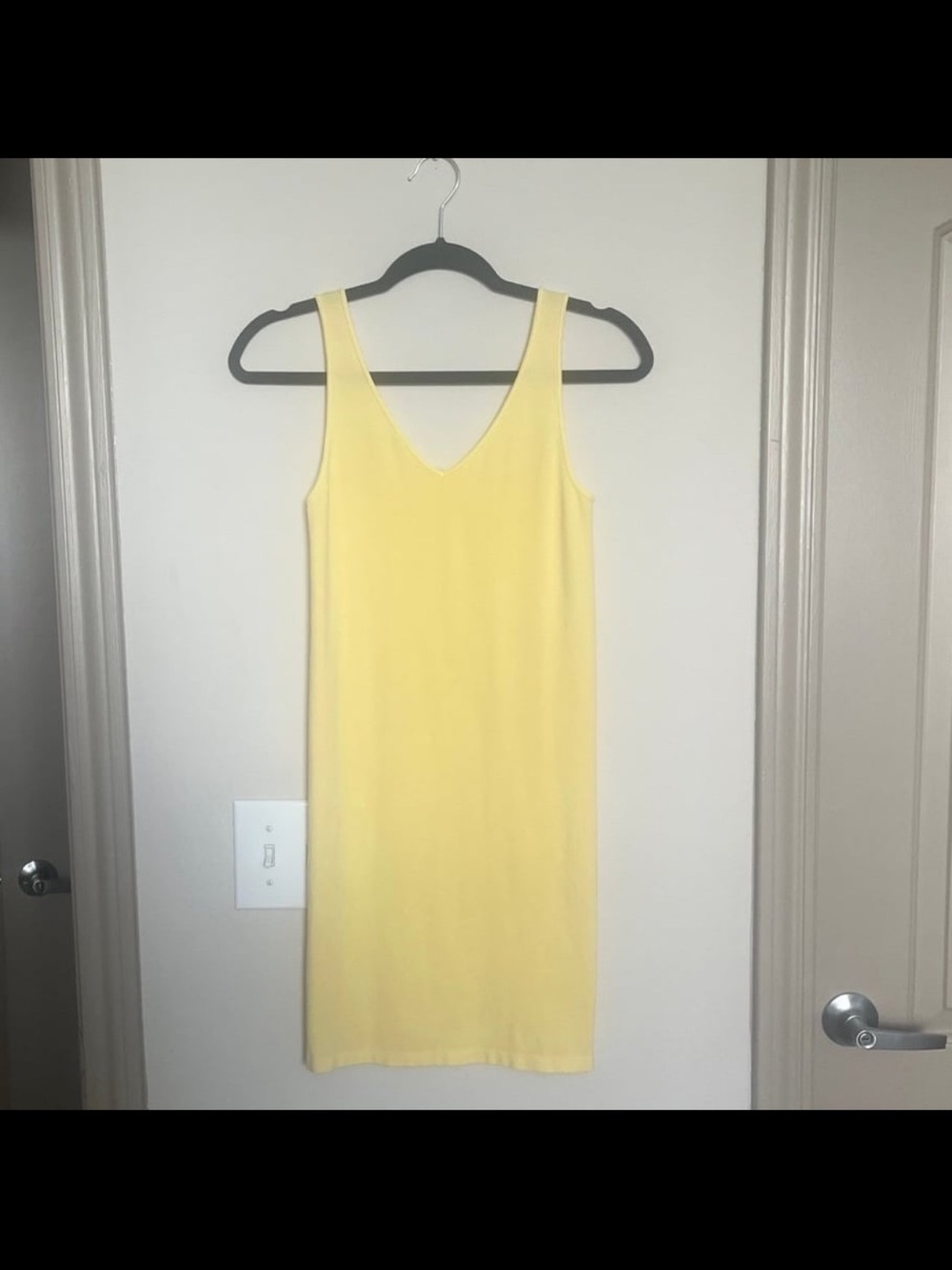 M. Rena Pale Yellow V-Neck Sleeveless Mini Dress